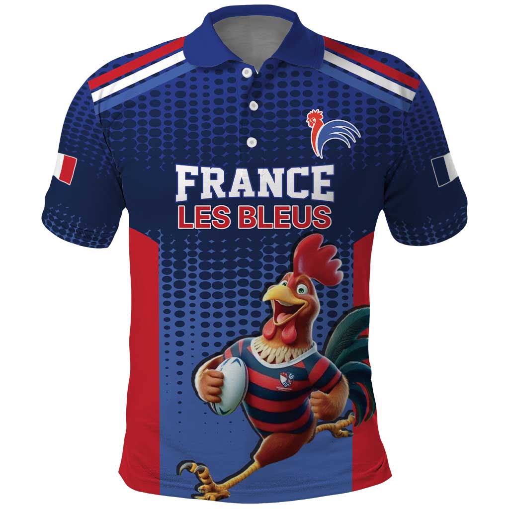France Rugby Custom Polo Shirt Come on Les Bleus Blue Style