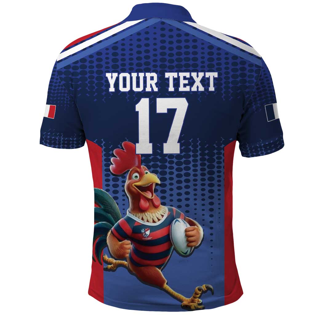 France Rugby Custom Polo Shirt Come on Les Bleus Blue Style