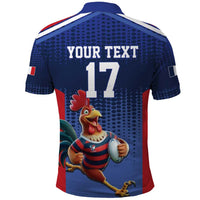 France Rugby Custom Polo Shirt Come on Les Bleus Blue Style