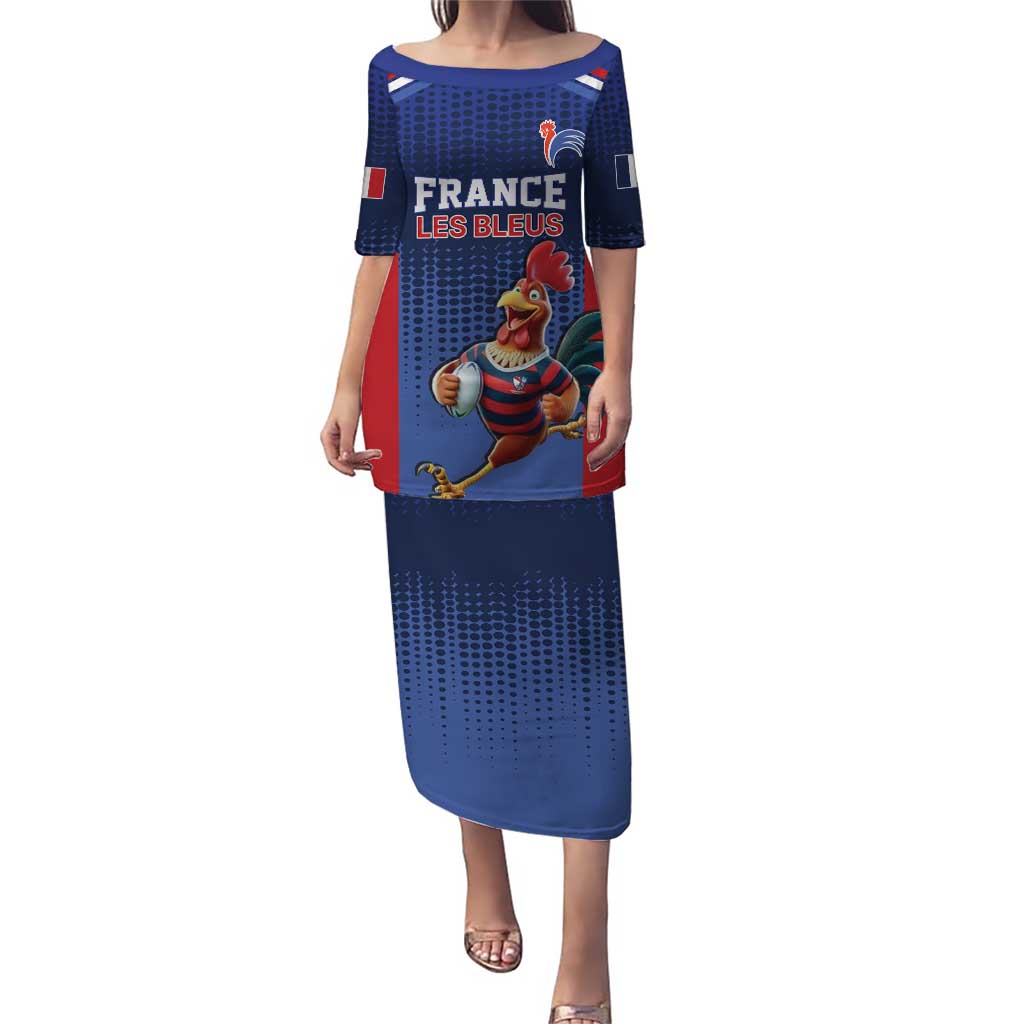 France Rugby Custom Puletasi Come on Les Bleus Blue Style
