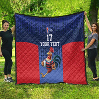 France Rugby Custom Quilt Come on Les Bleus Blue Style