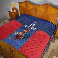 France Rugby Custom Quilt Come on Les Bleus Blue Style