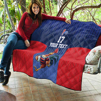 France Rugby Custom Quilt Come on Les Bleus Blue Style