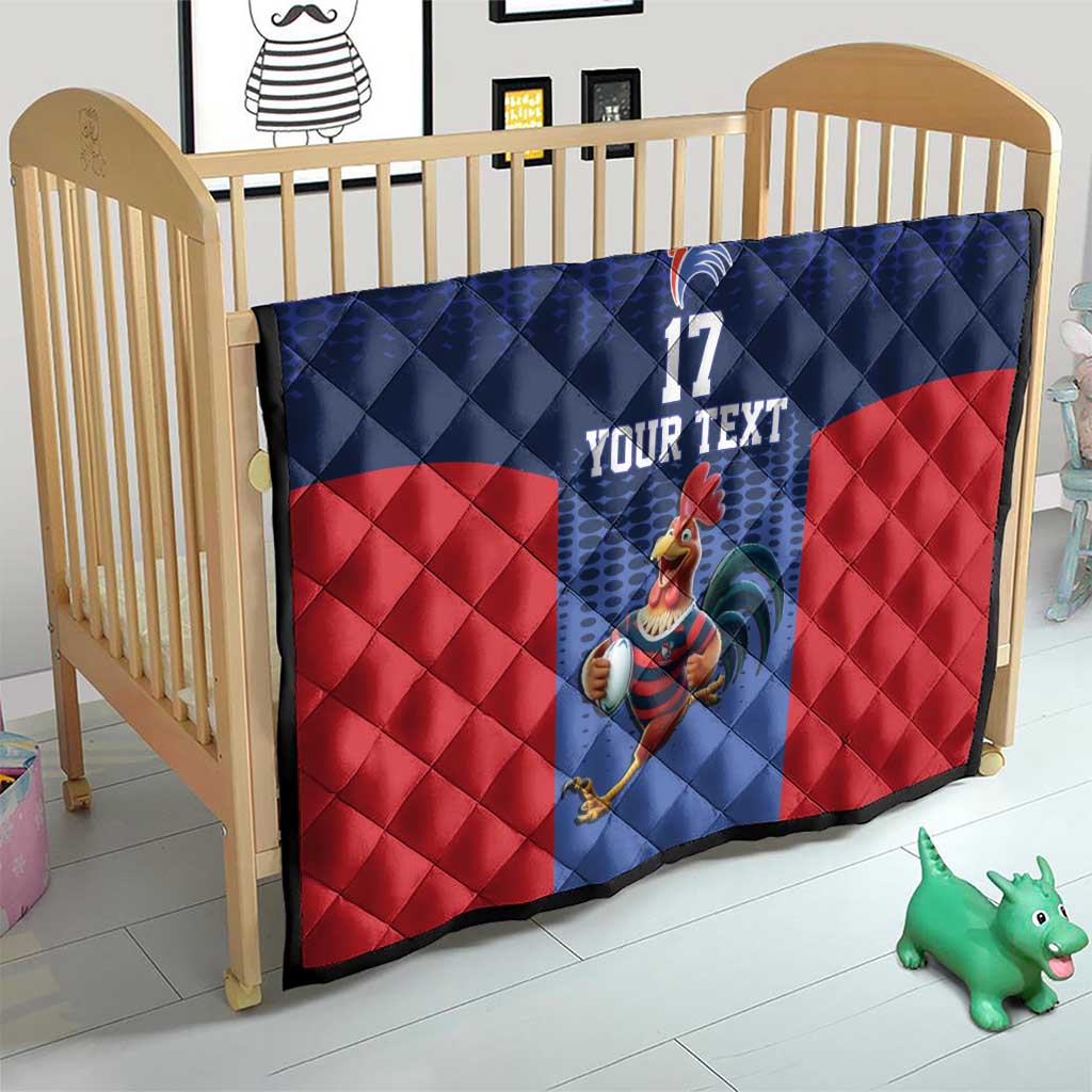 France Rugby Custom Quilt Come on Les Bleus Blue Style