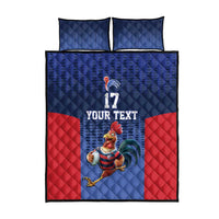 France Rugby Custom Quilt Bed Set Come on Les Bleus Blue Style