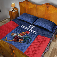 France Rugby Custom Quilt Bed Set Come on Les Bleus Blue Style