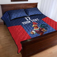 France Rugby Custom Quilt Bed Set Come on Les Bleus Blue Style