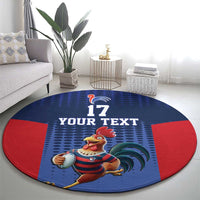 France Rugby Custom Round Carpet Come on Les Bleus Blue Style