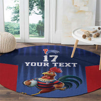 France Rugby Custom Round Carpet Come on Les Bleus Blue Style