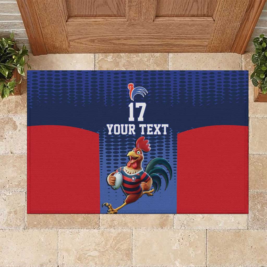 France Rugby Custom Rubber Doormat Come on Les Bleus Blue Style