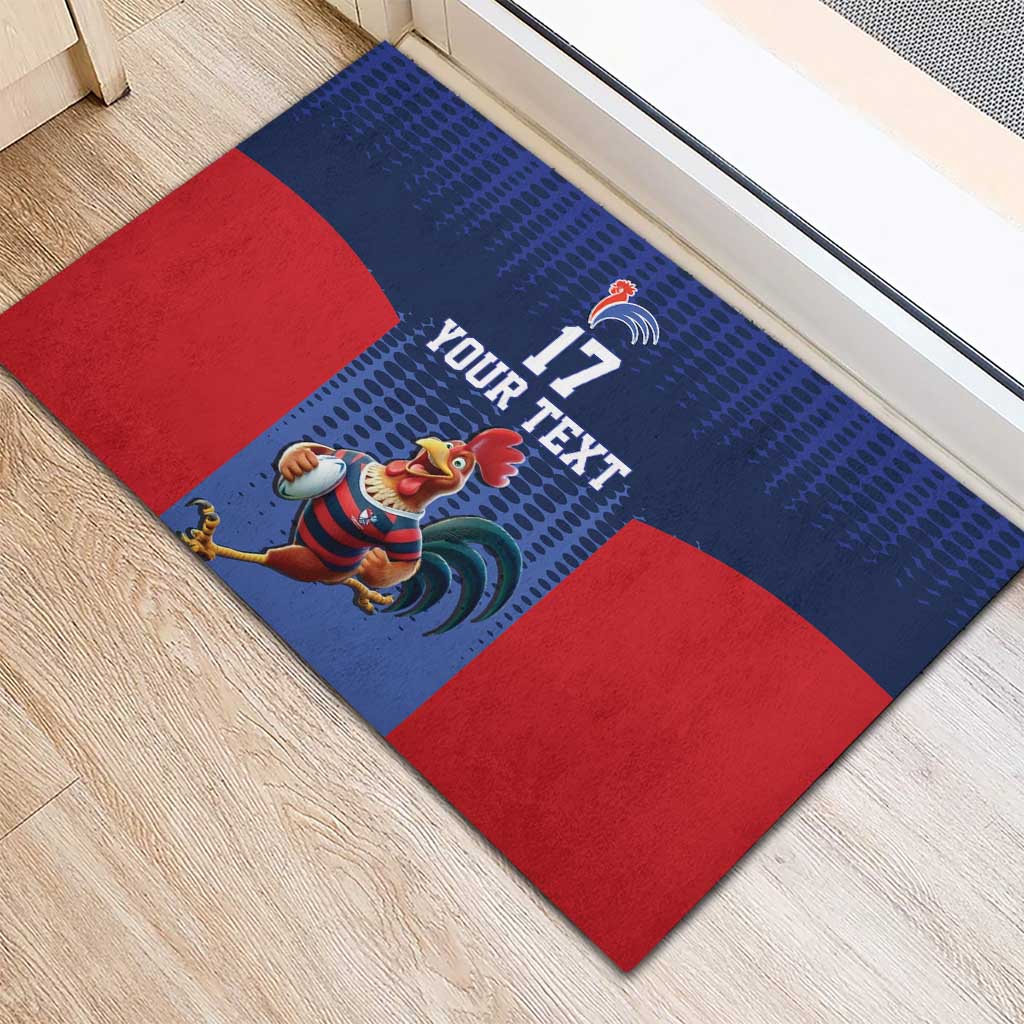 France Rugby Custom Rubber Doormat Come on Les Bleus Blue Style