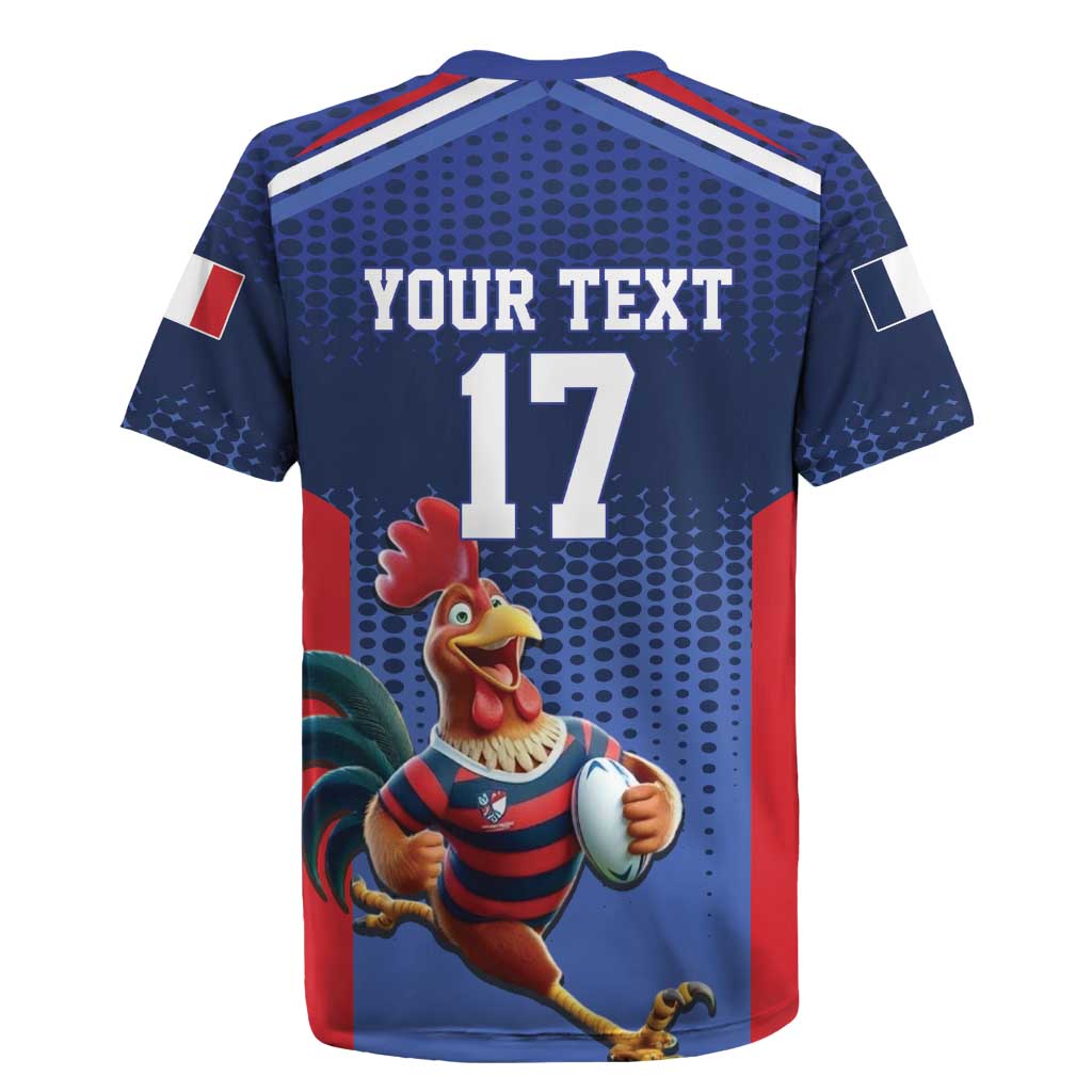 France Rugby Custom Rugby Jersey Come on Les Bleus Blue Style