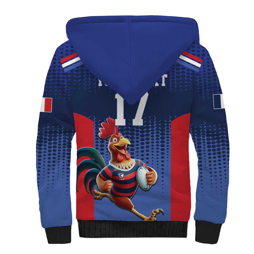 France Rugby Custom Sherpa Hoodie Come on Les Bleus Blue Style