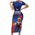 France Rugby Custom Short Sleeve Bodycon Dress Come on Les Bleus Blue Style