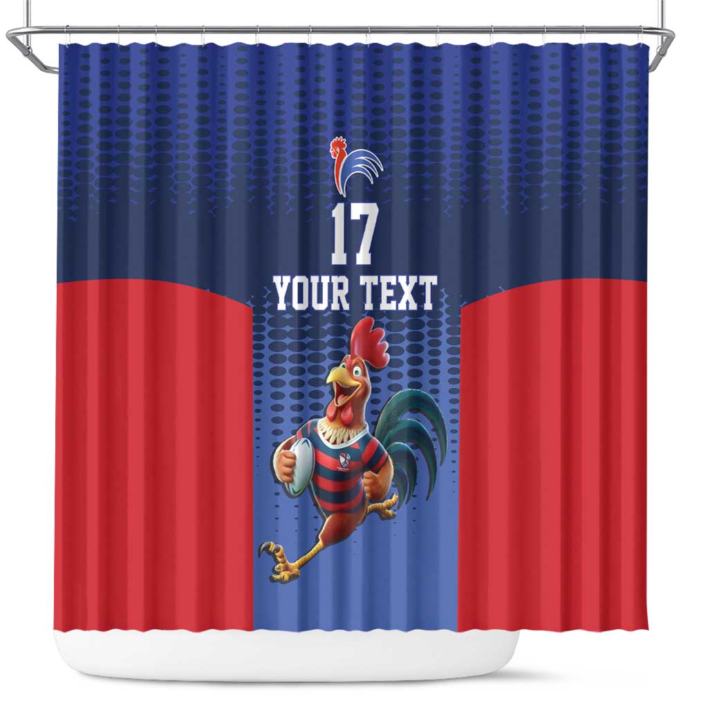France Rugby Custom Shower Curtain Come on Les Bleus Blue Style