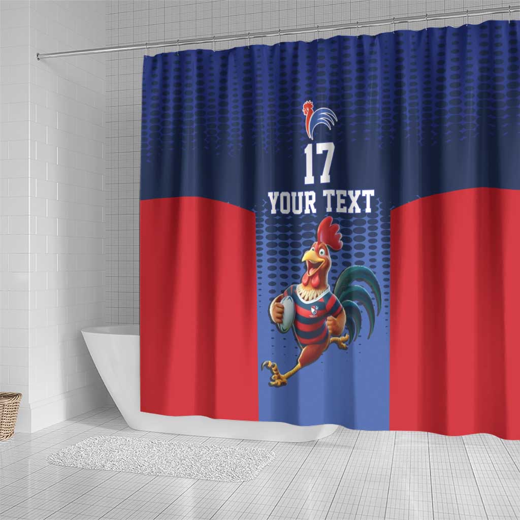 France Rugby Custom Shower Curtain Come on Les Bleus Blue Style