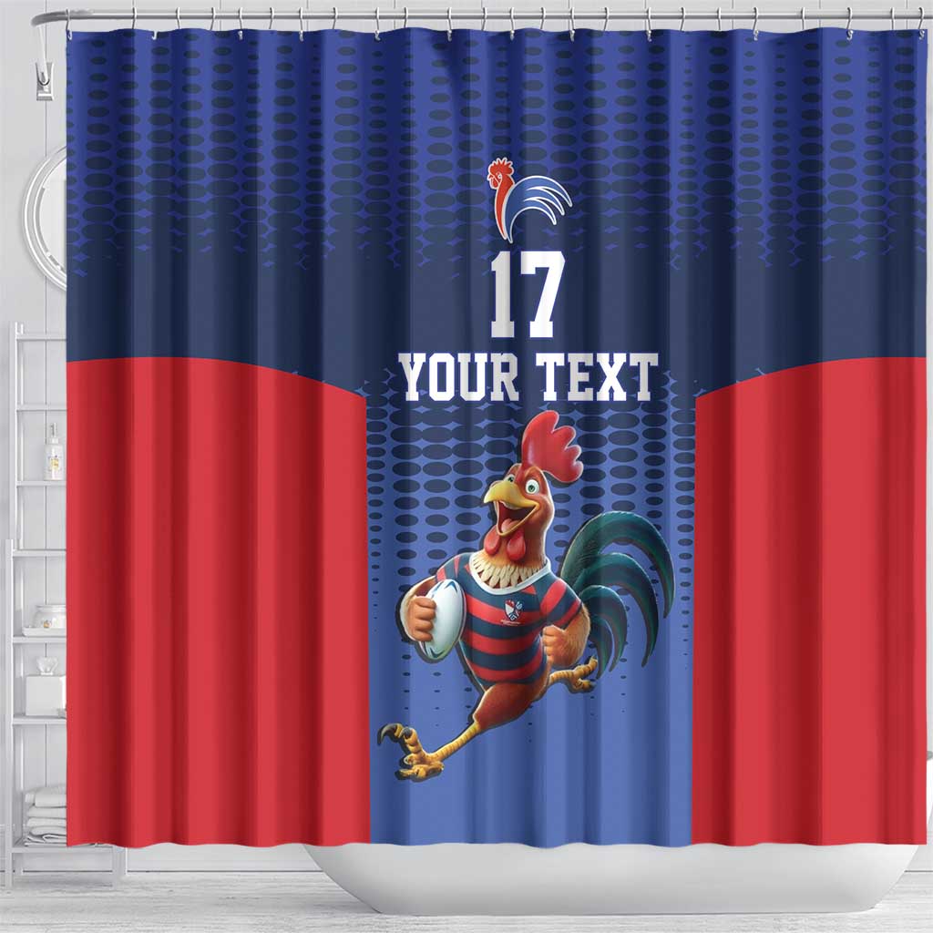 France Rugby Custom Shower Curtain Come on Les Bleus Blue Style