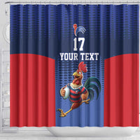 France Rugby Custom Shower Curtain Come on Les Bleus Blue Style