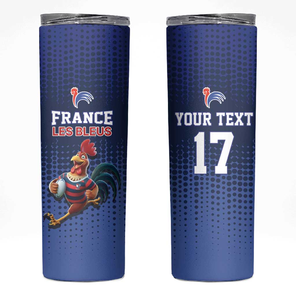 France Rugby Custom Skinny Tumbler Come on Les Bleus Blue Style