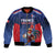 France Rugby Custom Sleeve Zip Bomber Jacket Come on Les Bleus Blue Style
