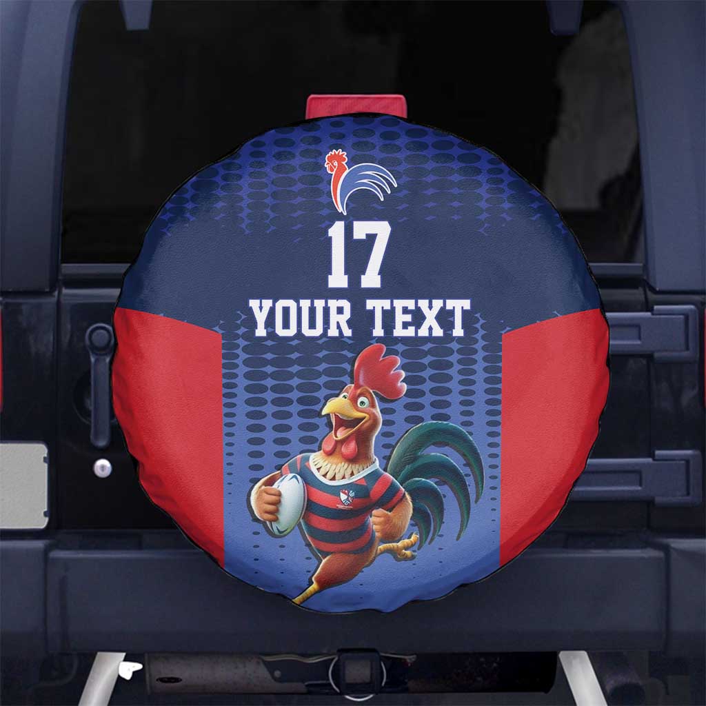 France Rugby Custom Spare Tire Cover Come on Les Bleus Blue Style