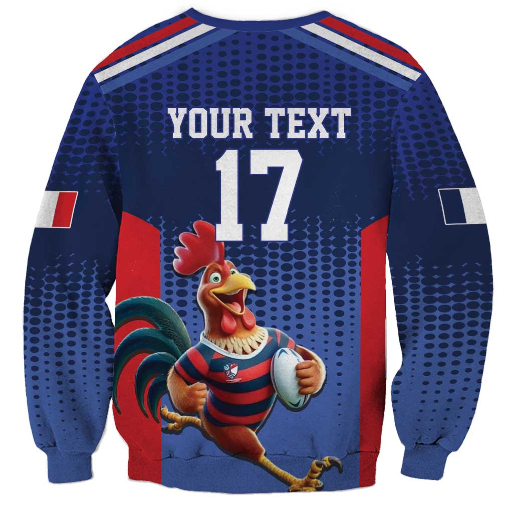 France Rugby Custom Sweatshirt Come on Les Bleus Blue Style
