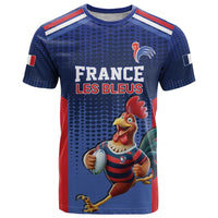 France Rugby Custom T Shirt Come on Les Bleus Blue Style