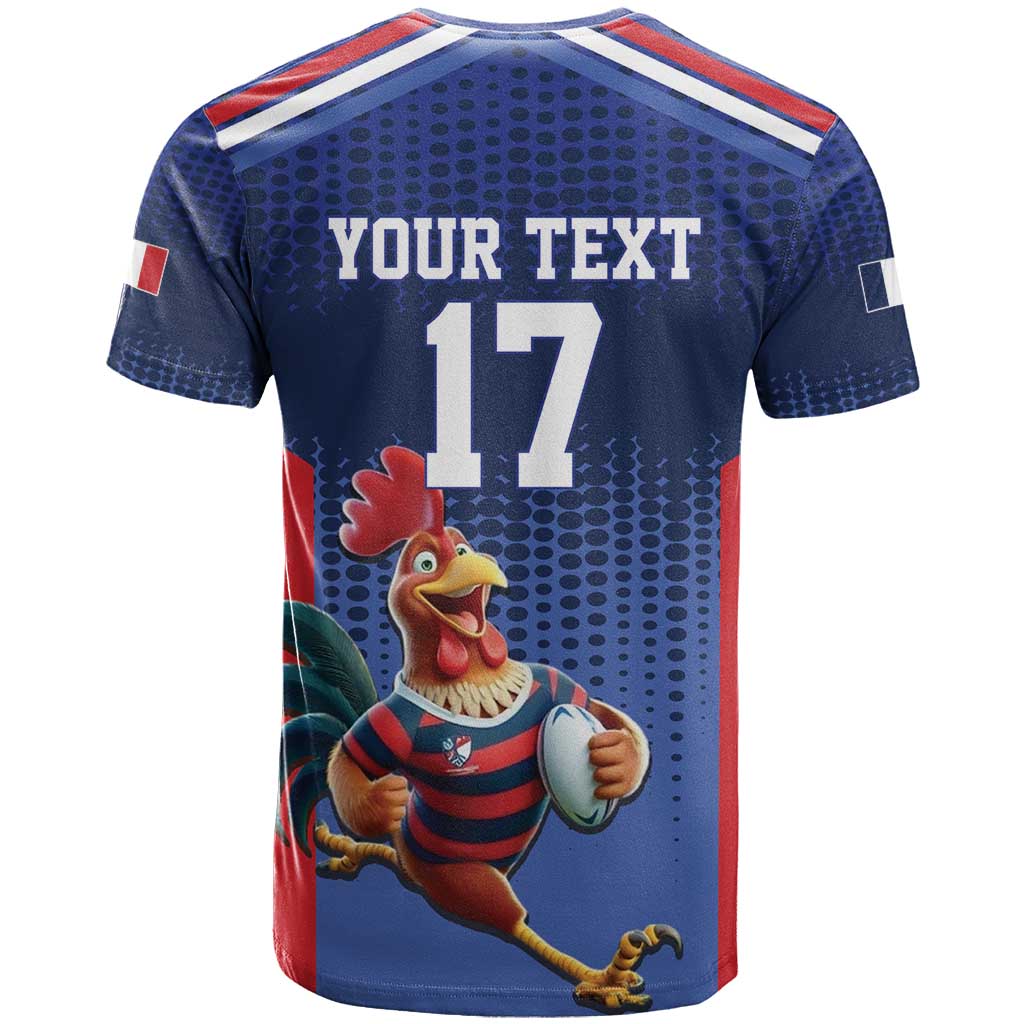 France Rugby Custom T Shirt Come on Les Bleus Blue Style