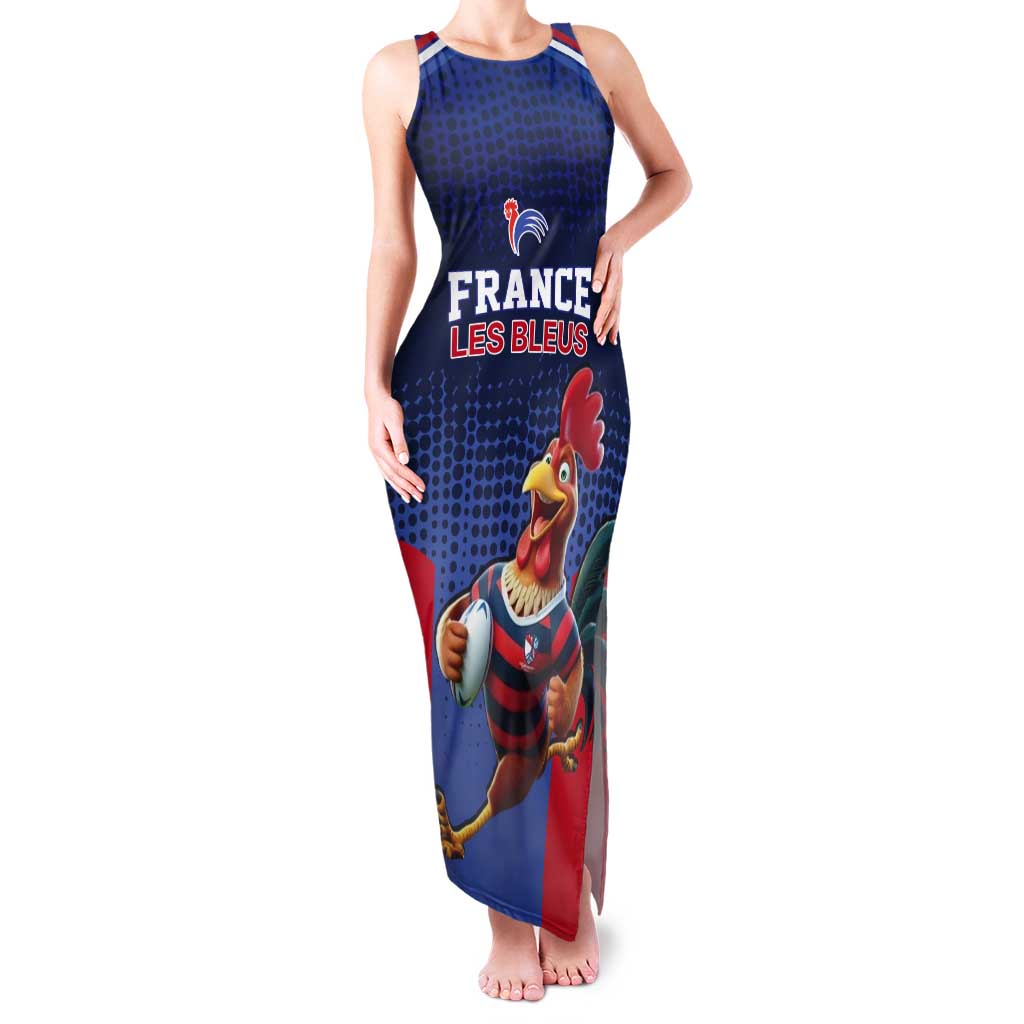France Rugby Custom Tank Maxi Dress Come on Les Bleus Blue Style