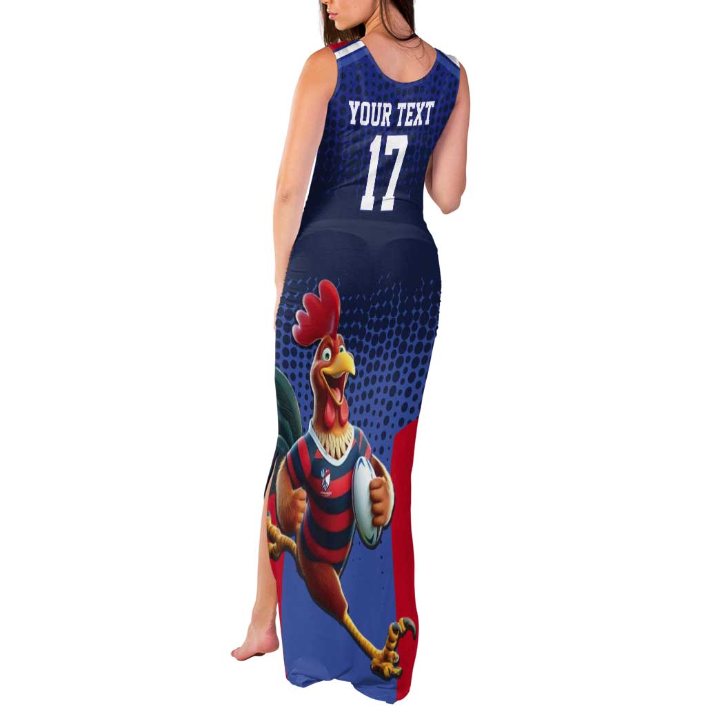 France Rugby Custom Tank Maxi Dress Come on Les Bleus Blue Style