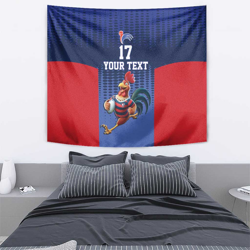France Rugby Custom Tapestry Come on Les Bleus Blue Style