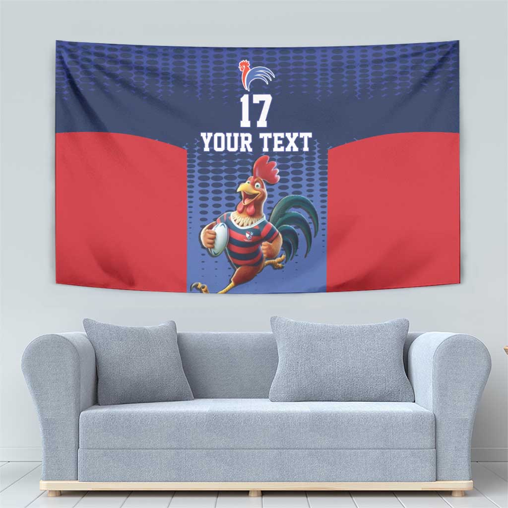 France Rugby Custom Tapestry Come on Les Bleus Blue Style