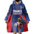 France Rugby Custom Wearable Blanket Hoodie Come on Les Bleus Blue Style