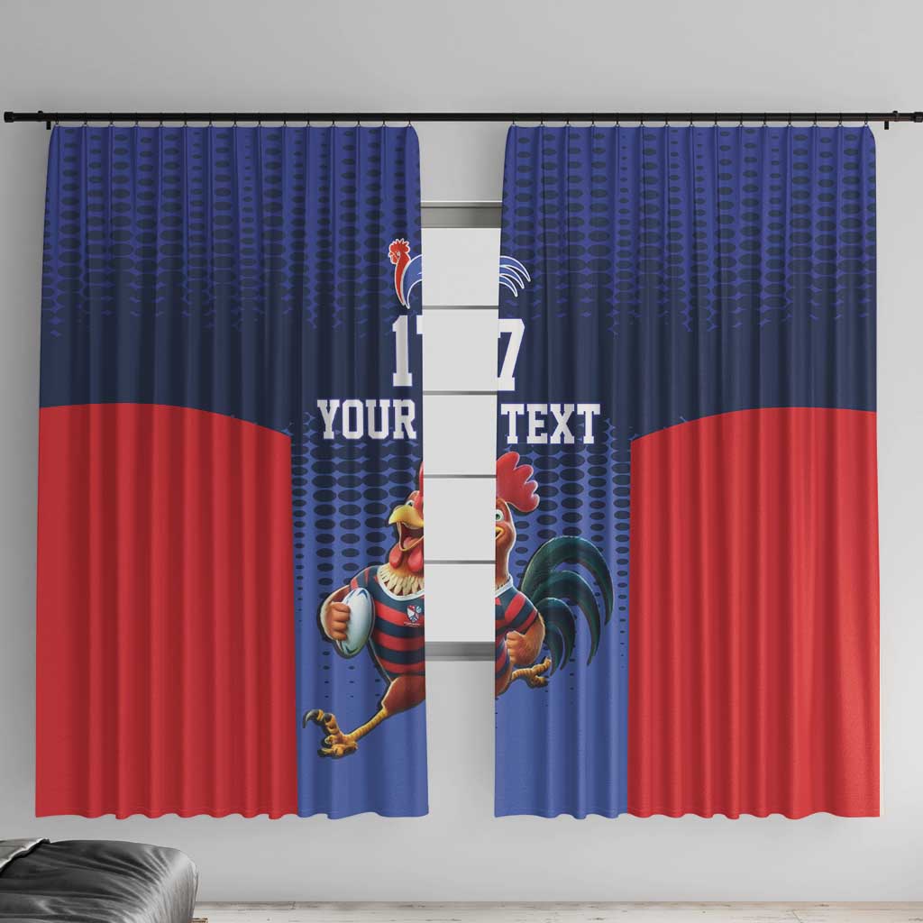 France Rugby Custom Window Curtain Come on Les Bleus Blue Style