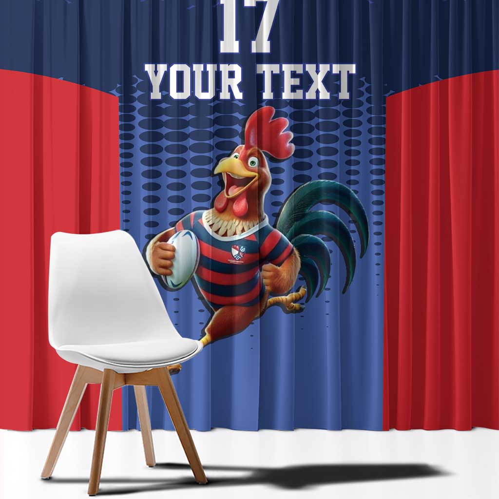 France Rugby Custom Window Curtain Come on Les Bleus Blue Style