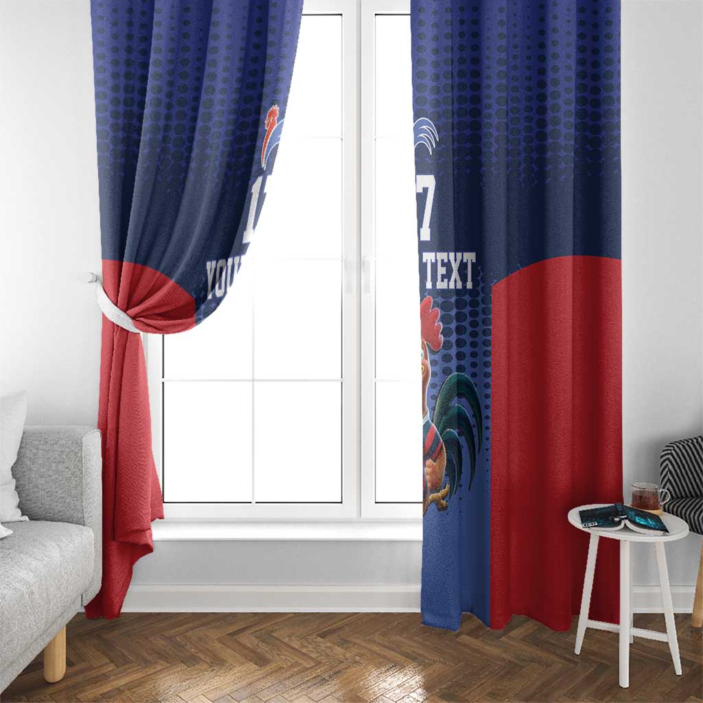 France Rugby Custom Window Curtain Come on Les Bleus Blue Style
