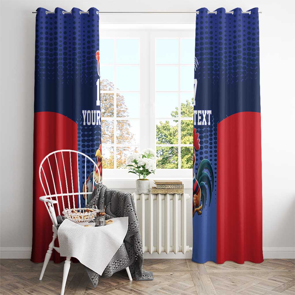 France Rugby Custom Window Curtain Come on Les Bleus Blue Style