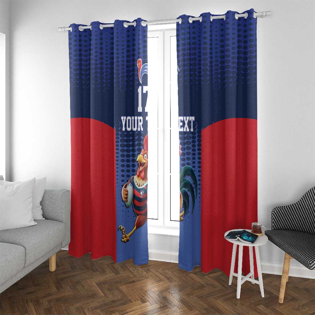 France Rugby Custom Window Curtain Come on Les Bleus Blue Style