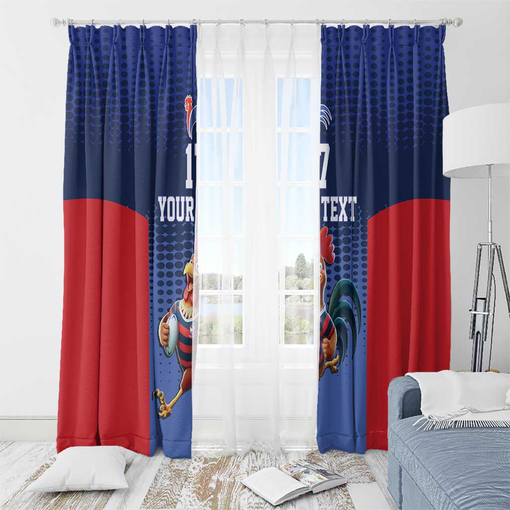 France Rugby Custom Window Curtain Come on Les Bleus Blue Style