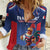 France Rugby Custom Women Casual Shirt Come on Les Bleus Blue Style