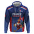 France Rugby Custom Zip Hoodie Come on Les Bleus Blue Style