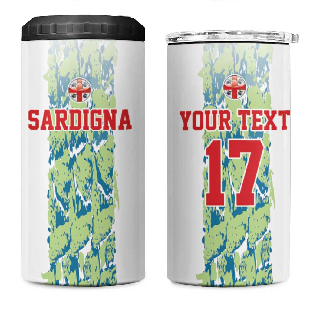 Custom Sardinia Football 4 in 1 Can Cooler Tumbler Sardigna Sporty Style
