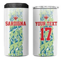 Custom Sardinia Football 4 in 1 Can Cooler Tumbler Sardigna Sporty Style