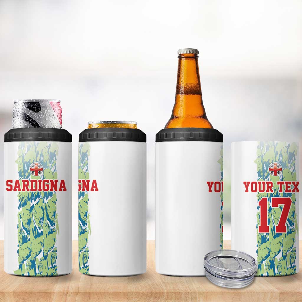Custom Sardinia Football 4 in 1 Can Cooler Tumbler Sardigna Sporty Style
