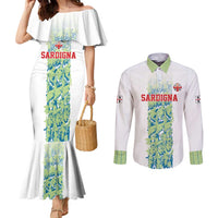 Custom Sardinia Football Couples Matching Mermaid Dress and Long Sleeve Button Shirt Sardigna Sporty Style