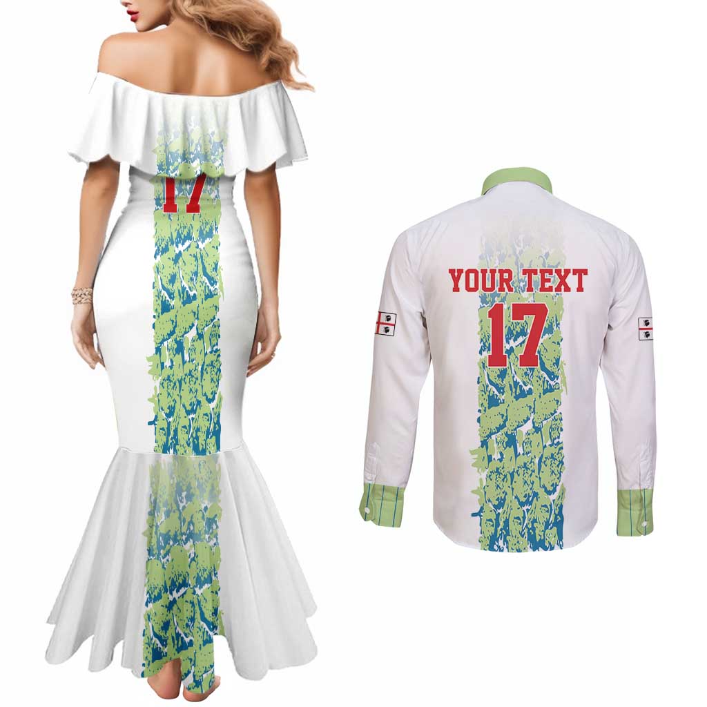 Custom Sardinia Football Couples Matching Mermaid Dress and Long Sleeve Button Shirt Sardigna Sporty Style
