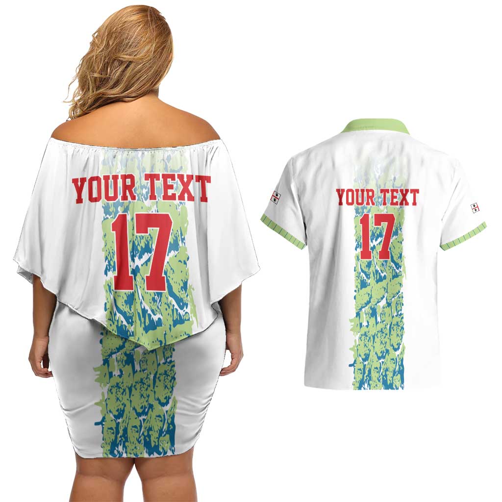 Custom Sardinia Football Couples Matching Off Shoulder Short Dress and Hawaiian Shirt Sardigna Sporty Style