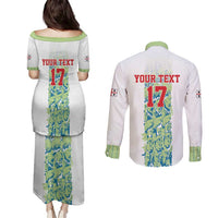 Custom Sardinia Football Couples Matching Puletasi and Long Sleeve Button Shirt Sardigna Sporty Style