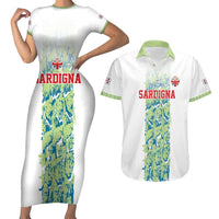 Custom Sardinia Football Couples Matching Short Sleeve Bodycon Dress and Hawaiian Shirt Sardigna Sporty Style