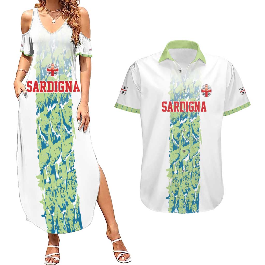 Custom Sardinia Football Couples Matching Summer Maxi Dress and Hawaiian Shirt Sardigna Sporty Style